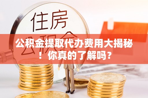 铜锣公积金提取代办费用大揭秘！你真的了解吗？